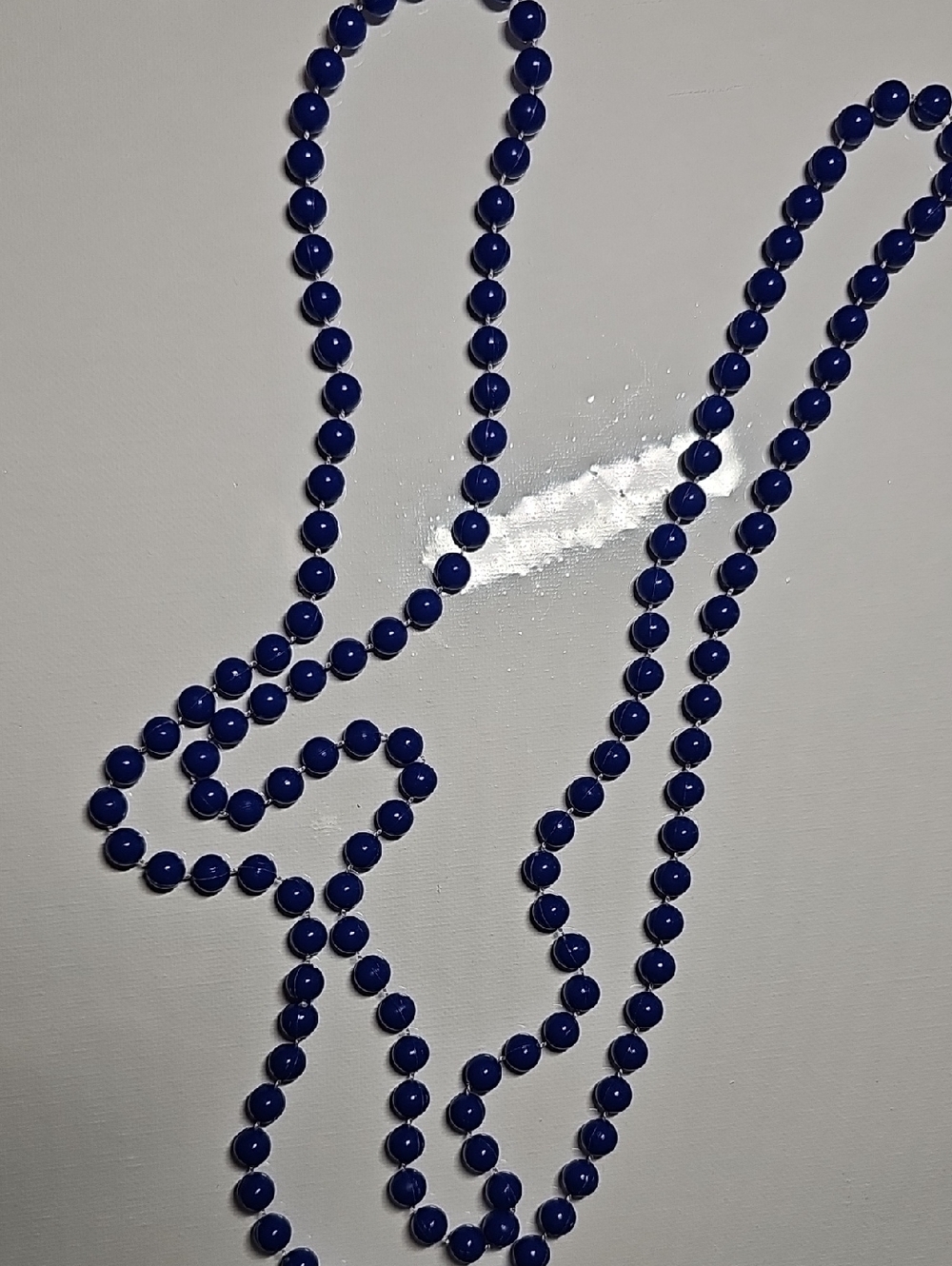 Long Navy Blue Beaded Necklace